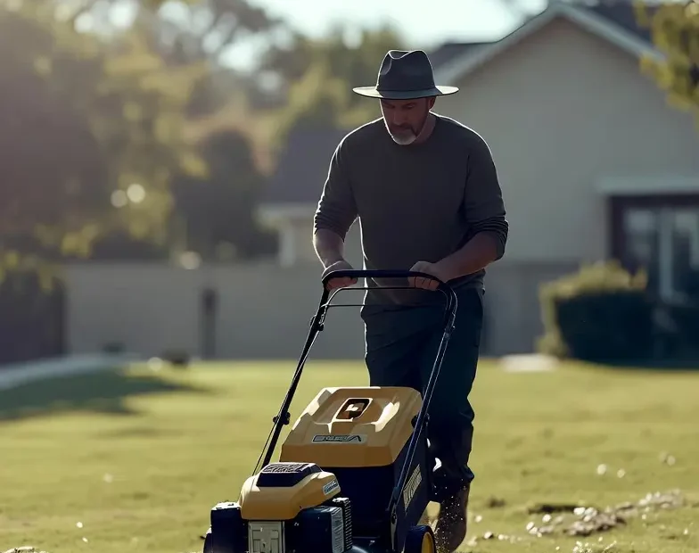Mowing over dog poop