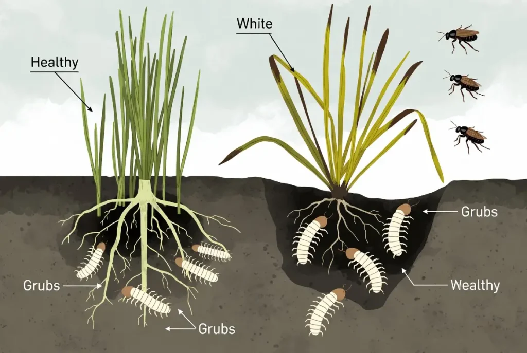 grubs destroy lawns